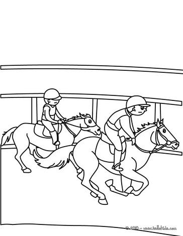 364x470 Cute Kids In Horse Competition Coloring Page More Sports Coloring