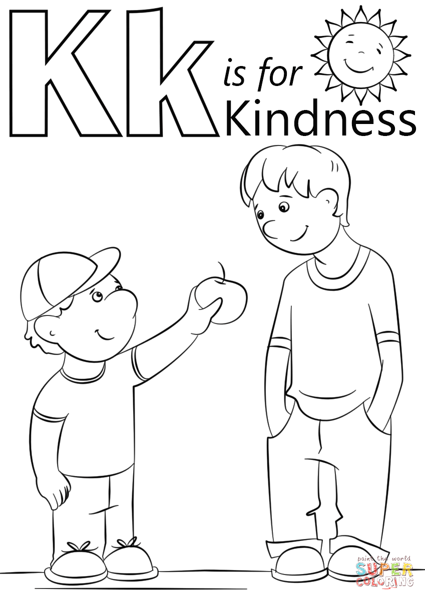 849x1200 Letter K Is For Kindness Coloring Page Free Printable Pages