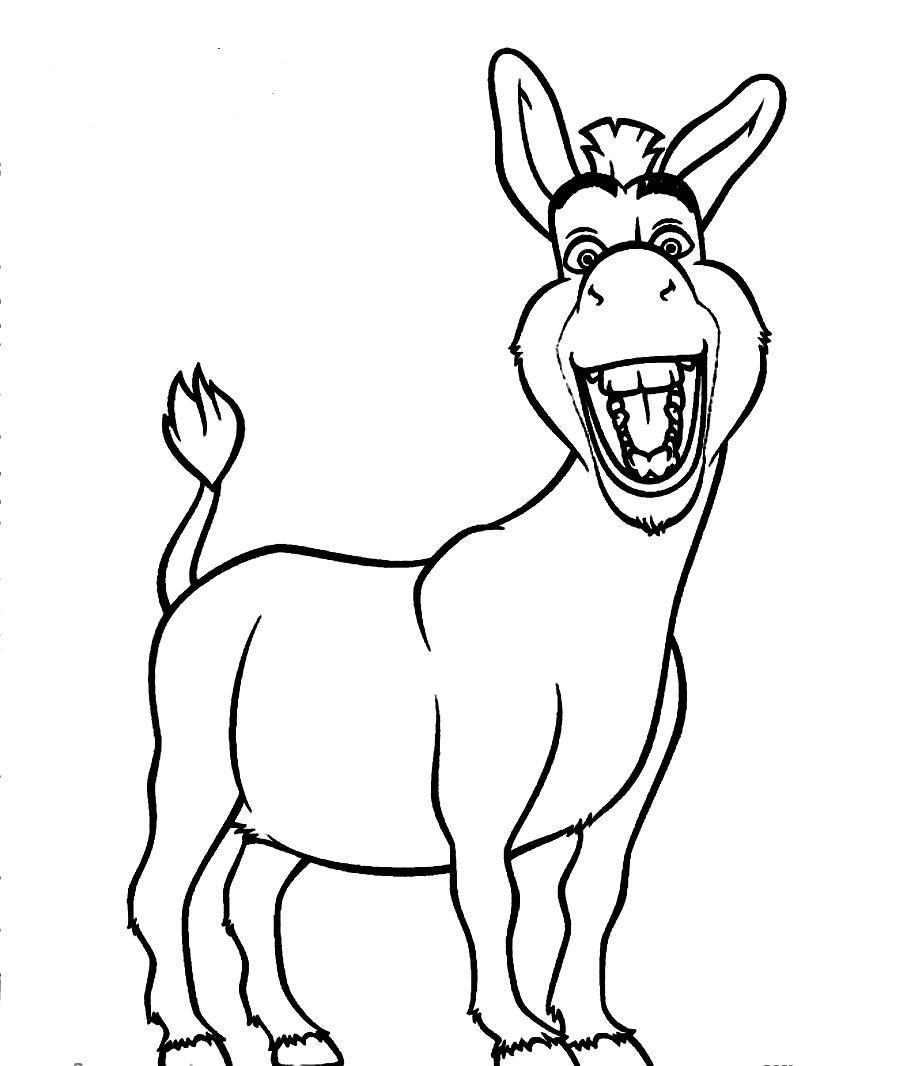 900x1066 Donkey Coloring Page Free Pages Of From Shrek Vbs Church
