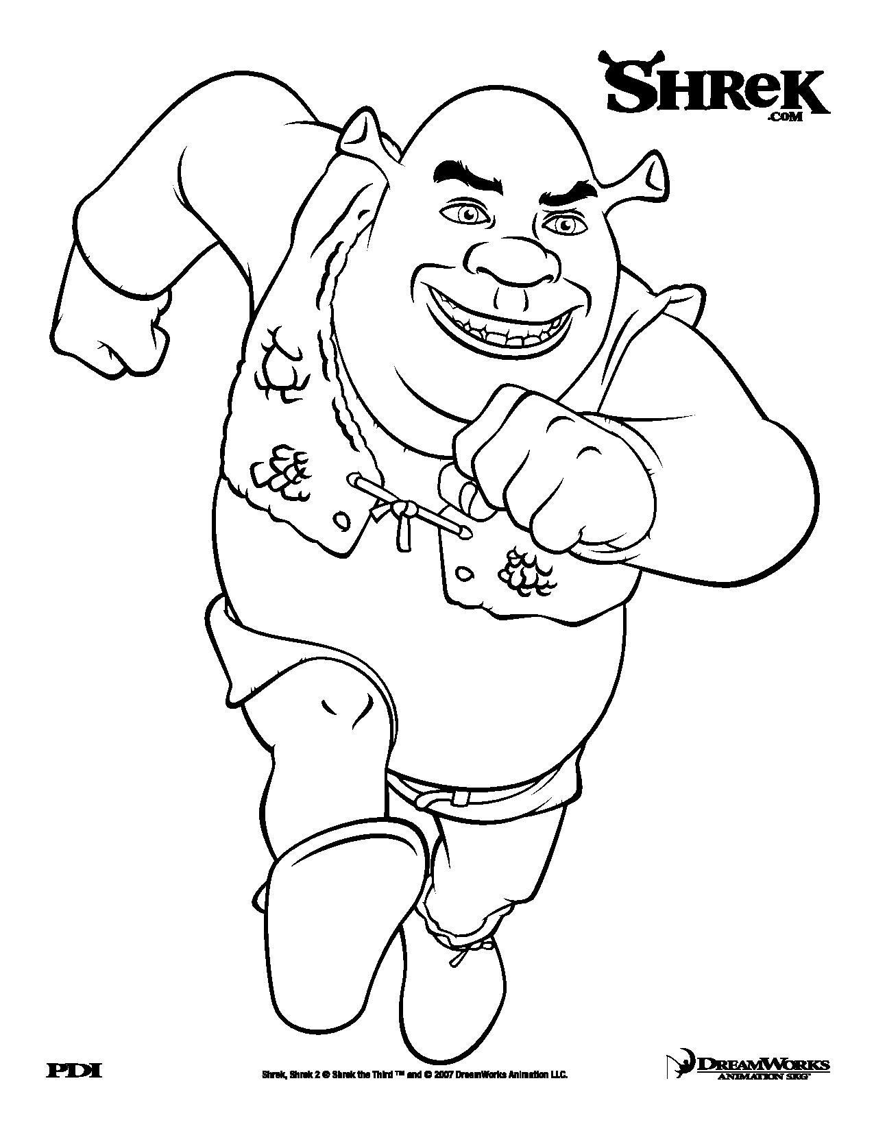 1275x1650 Shrek Coloring Page Wagashiya