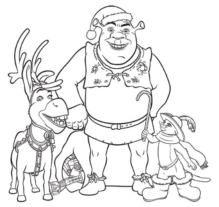 750x709 Shrek Xmas Coloring Pages Kids Colouring Pages