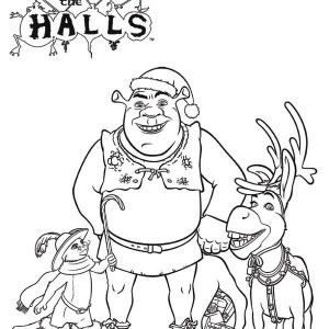 300x300 Shrek, Shrek Friends On Christmas Coloring Page Shrek