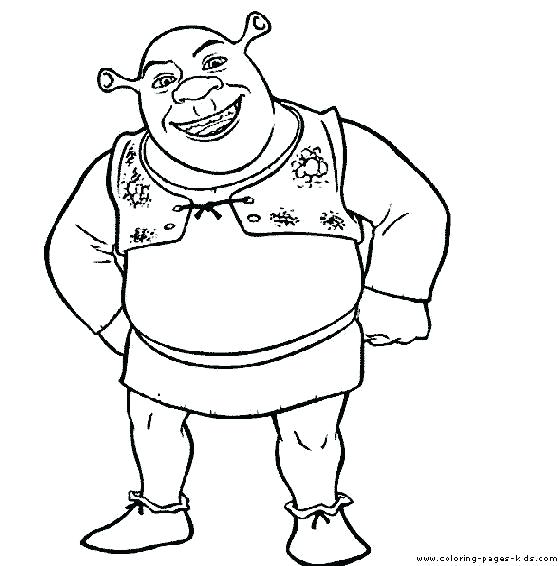 560x566 Shrek Coloring Pages Printable