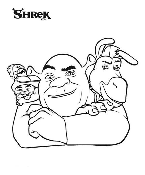 Shrek Donkey Coloring Pages Drawing Draw Cartoon Kids Step Characters ...