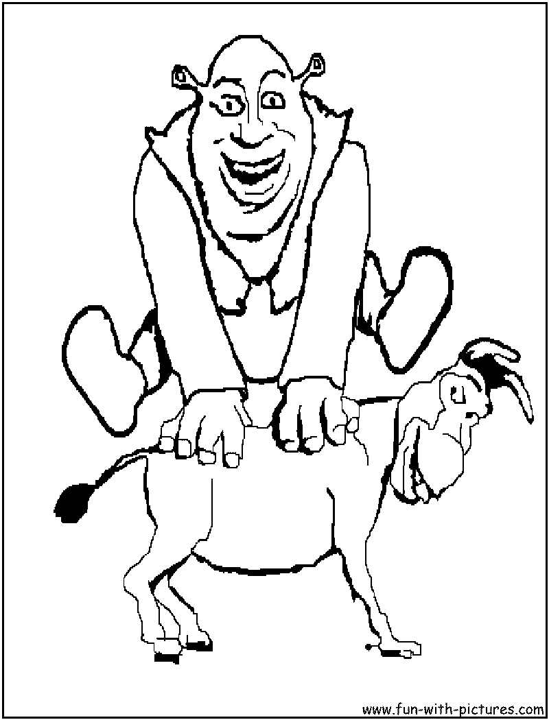 800x1050 Shrek Donkey Coloring Page