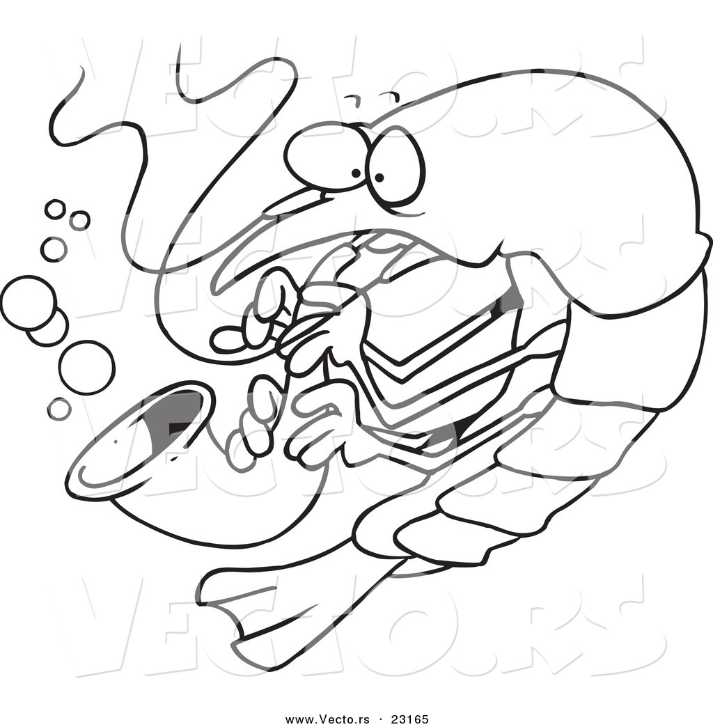 1024x1044 Vector Of A Cartoon Shrimp Playing A Saxophone