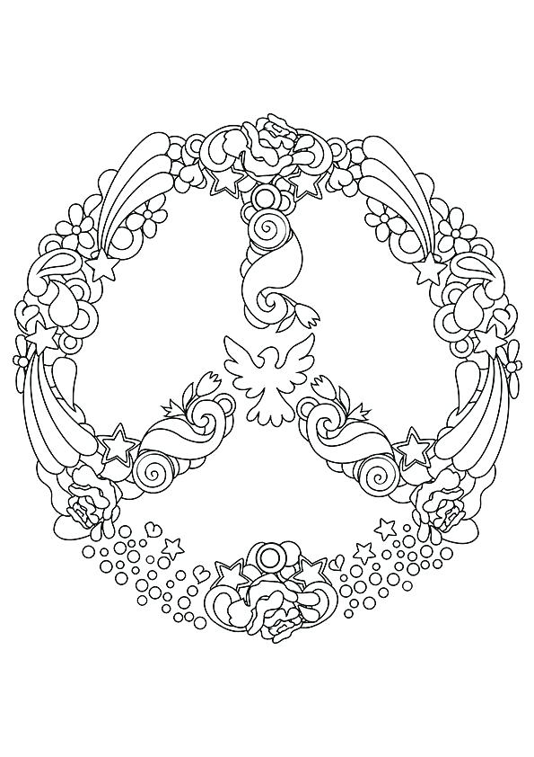 595x842 Peace Coloring Page Printable Peace Sign Coloring Pages Peace Sign