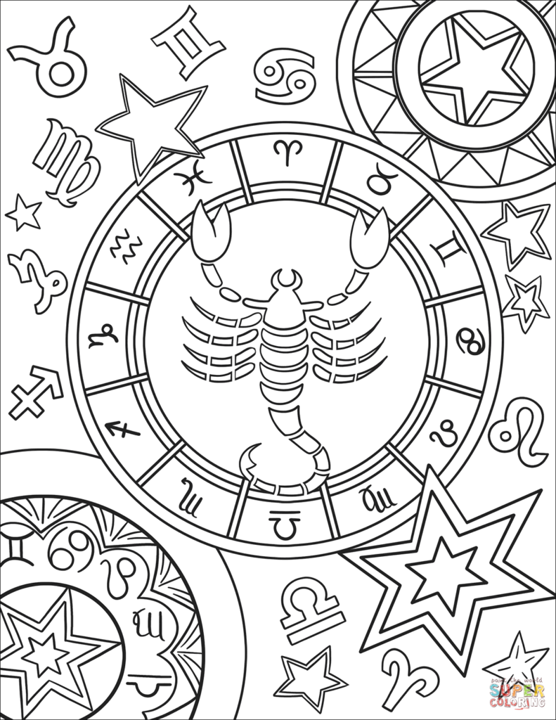 791x1024 Zodiac Signs Coloring Pages Get Bubbles