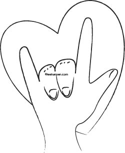 250x307 Sign Language Coloring Page I Love You