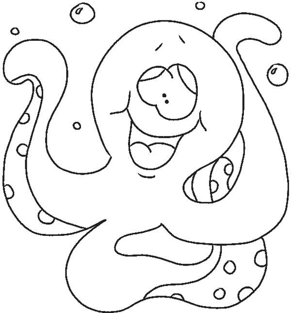 600x645 Octopus Silly Face Coloring Page Color Luna