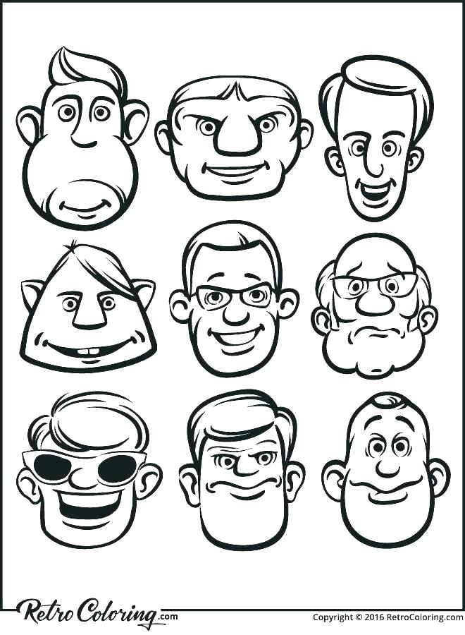 660x900 Faces Coloring Pages Emotion Funny Face Coloring Pages Monster