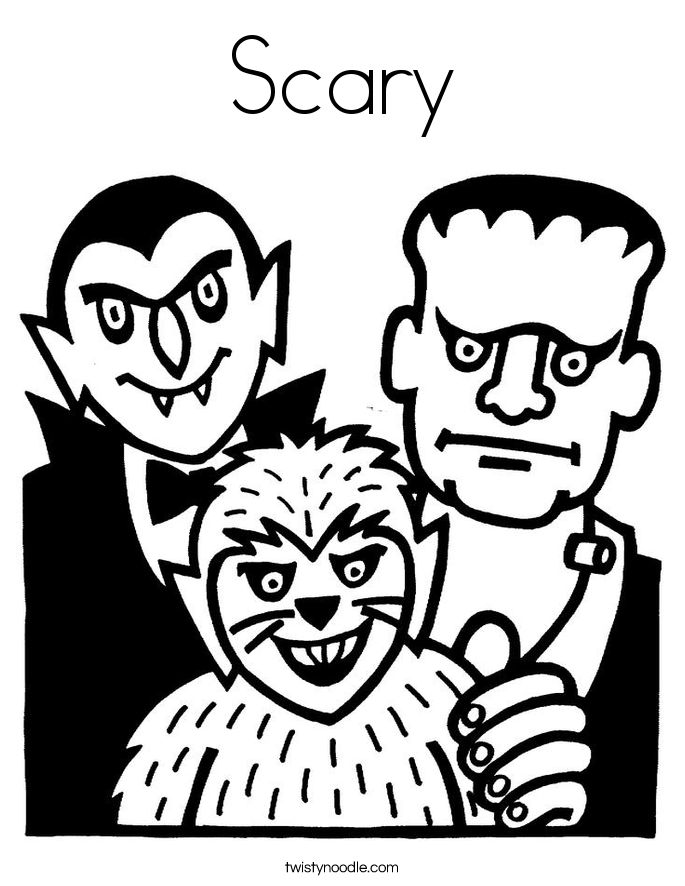 685x886 Scary Coloring Page