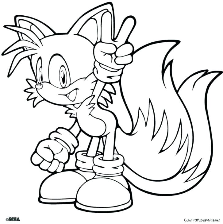 727x730 Sonic Color Pages The Happy Tails In Sonic Coloring Page Sonic