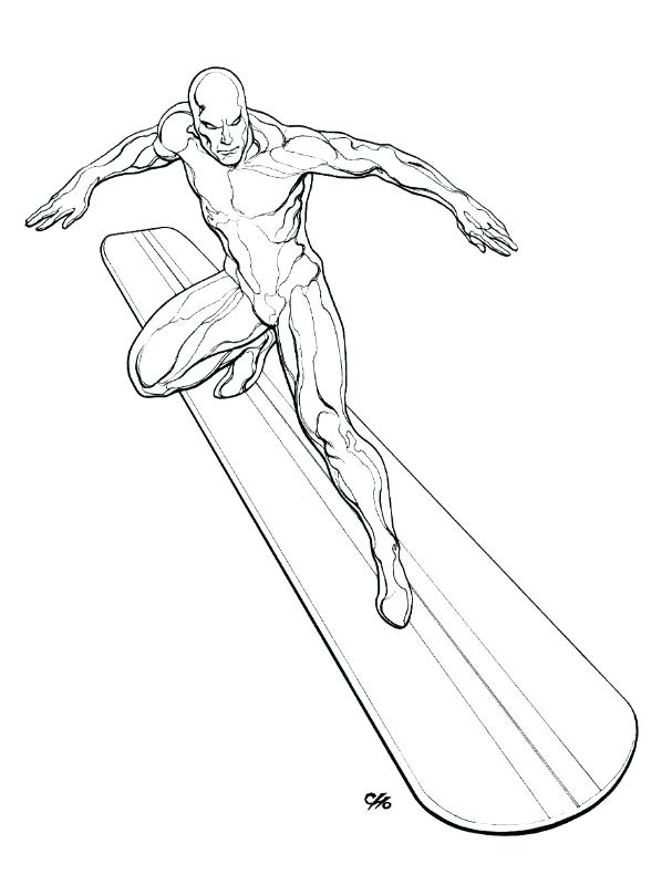 607x800 Silver Surfer Coloring Pages