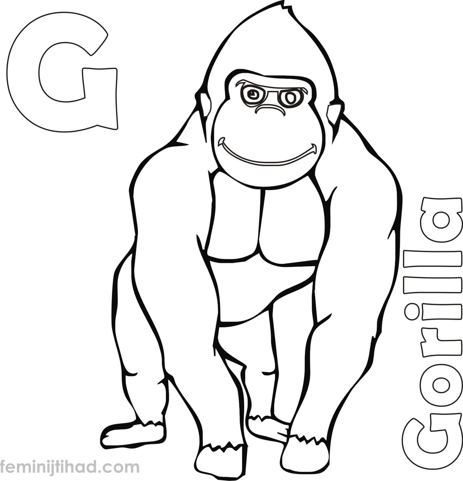 1498x1555 Cool Gorilla Coloring Pictures Silverback Page Free Pages