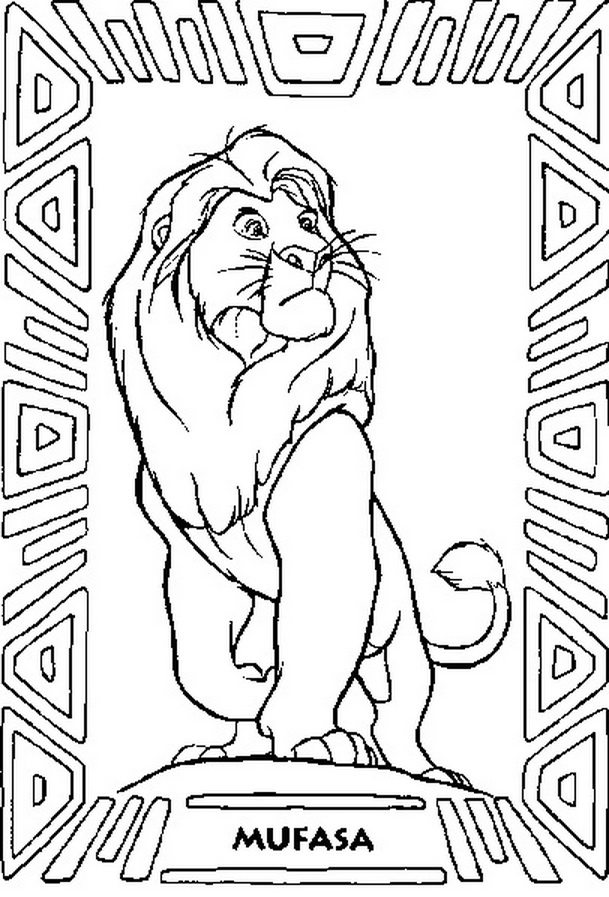 609x897 Mufasa Coloring Page For Kids Free Animal Pages