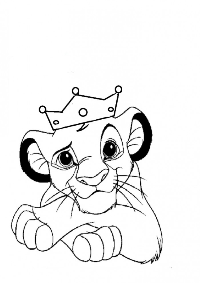 700x989 King Simba With The Crown Free Coloring Page Animals, Disney