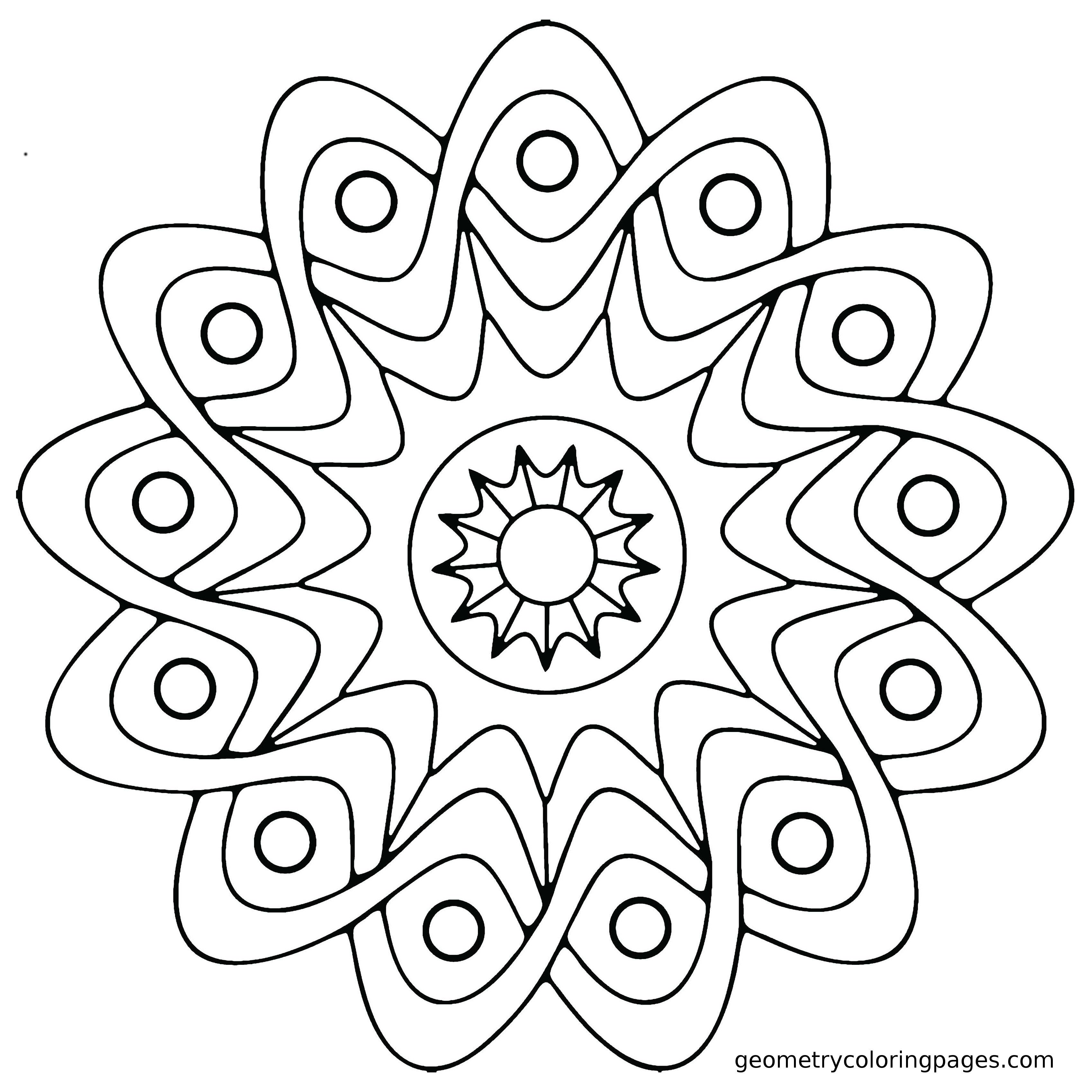 3400x3400 Mandala Coloring Page Star Shield