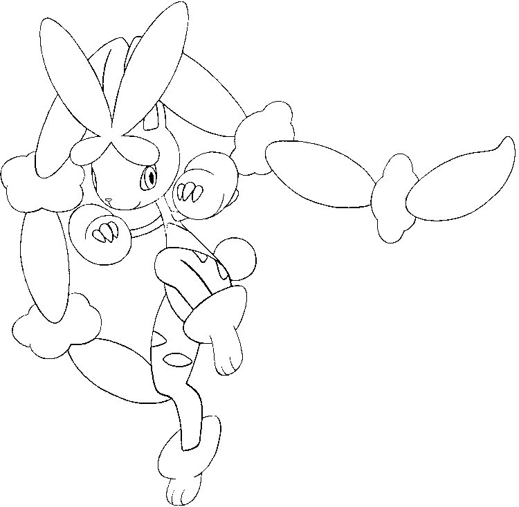750x733 Coloring Page Mega Evolved Pokemon Mega Lopunny