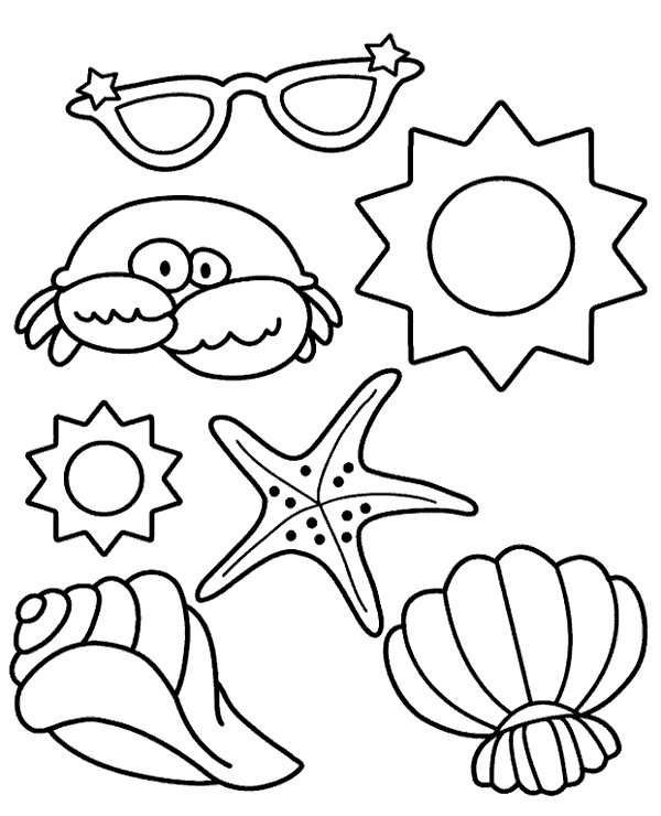 600x740 Simple Summer Coloring Pages