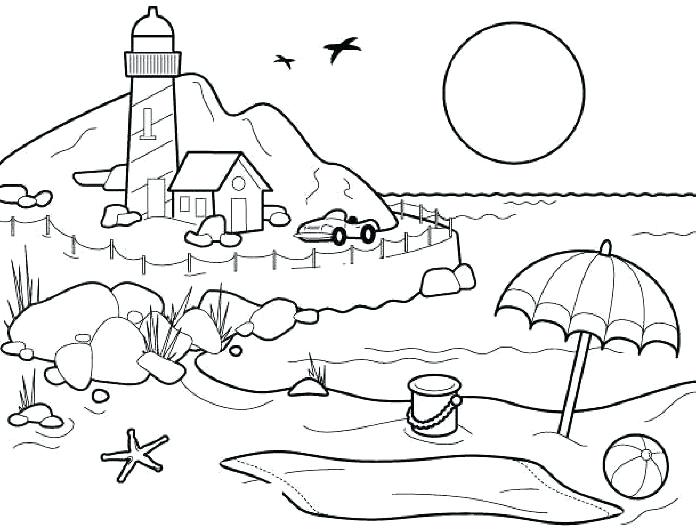 696x532 Beach Stencils Coloring Page Simple Beach Ball Coloring Page