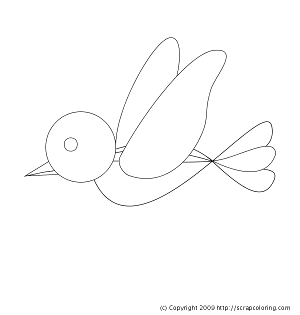 600x630 Simple Flying Bird Coloring