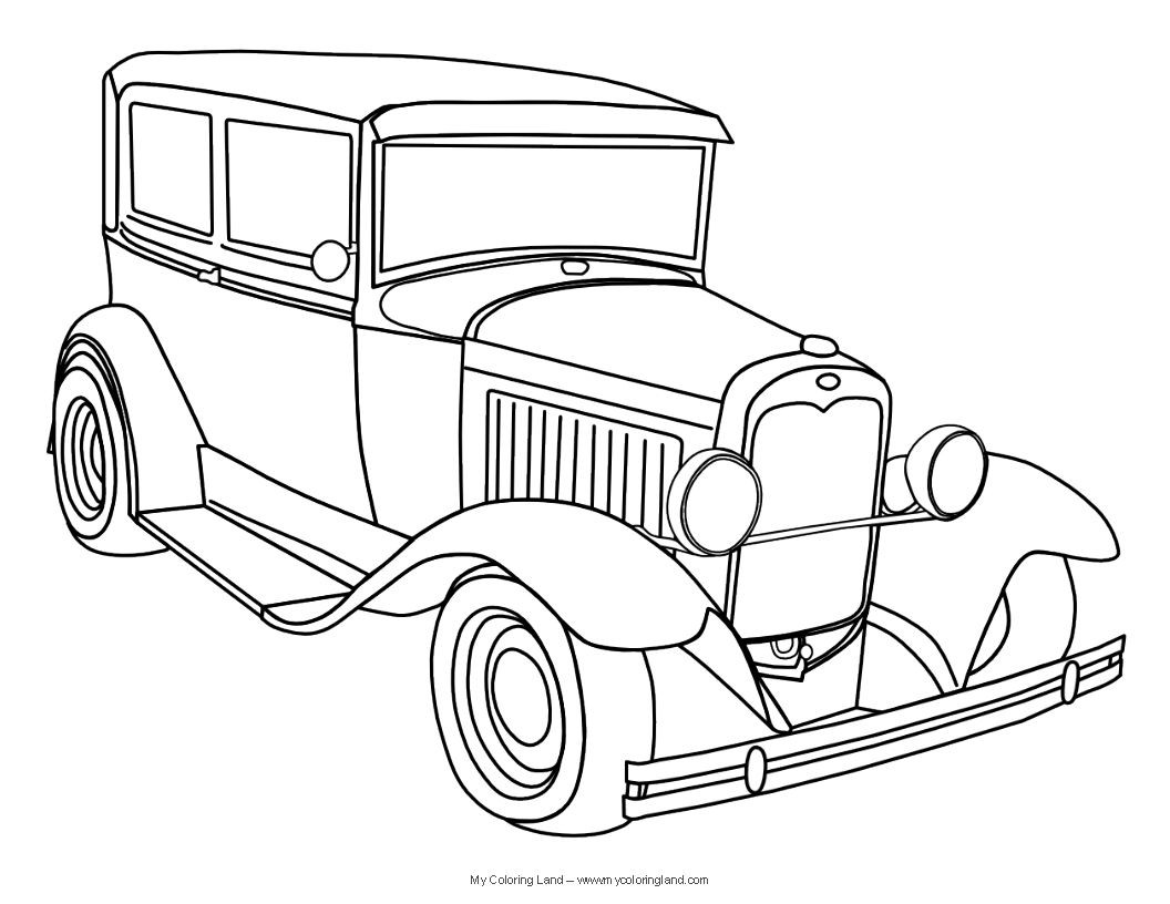1056x816 Simple Car Transportation Coloring Pages For Kids Printable Free