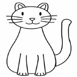 300x300 Simple Cat Stencil H M Coloring Pages, Easy Cat Coloring Pages