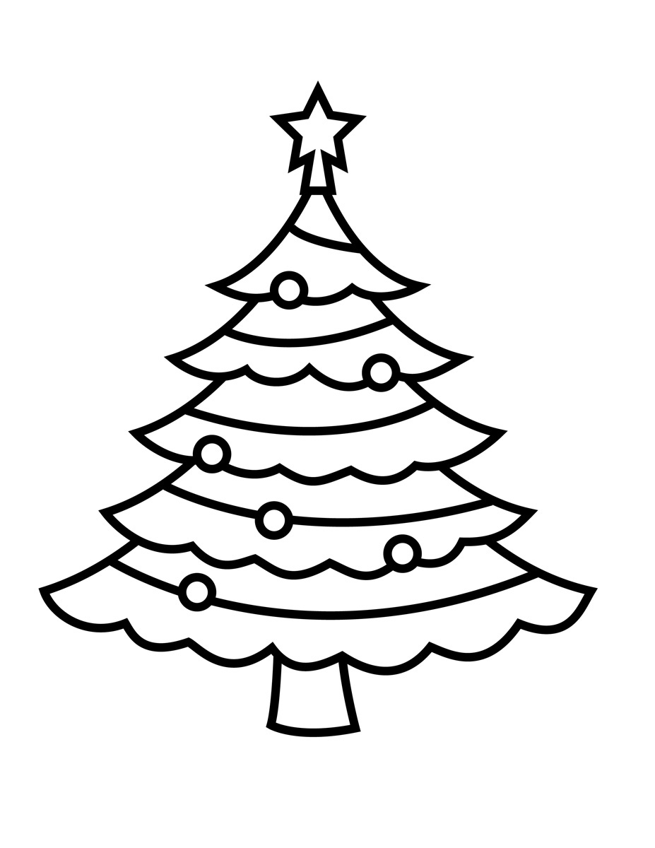 927x1200 Christmas Tree Coloring Pages