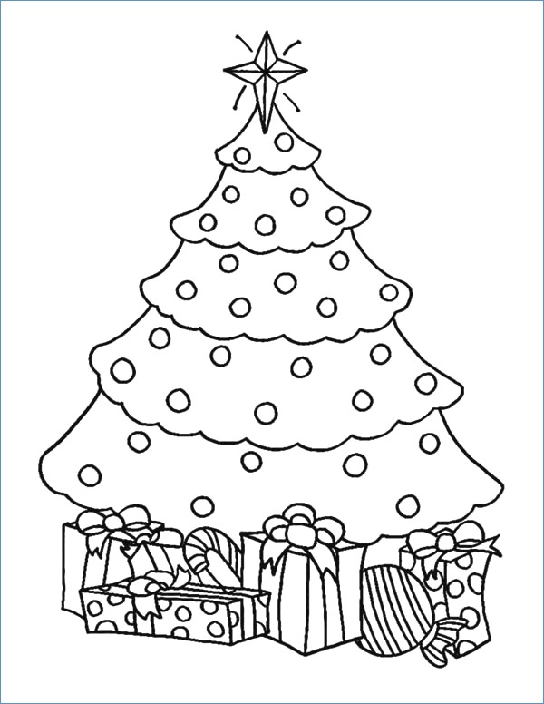 600x776 Cartoon Christmas Tree Coloring Pages