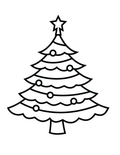 386x500 Coloring Pages Christmas Tree Coloring Page Template Free