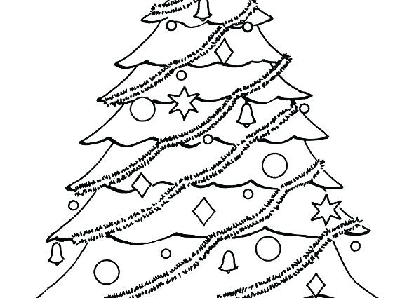 590x425 Simple Christmas Tree Coloring Pages
