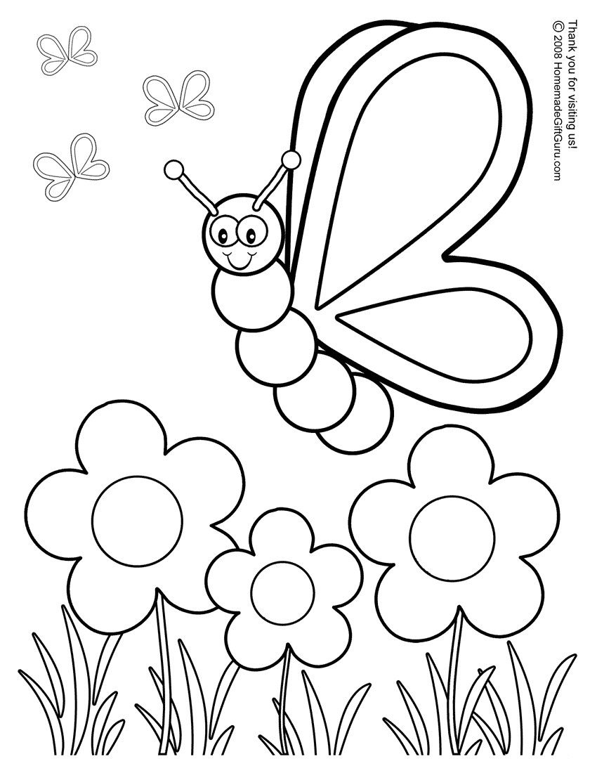 850x1100 Simple Preschool Spring Coloring Pages