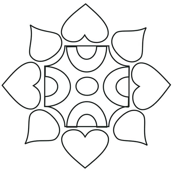 603x596 Rangoli Coloring Pages Printable Design Patterns Design Coloring