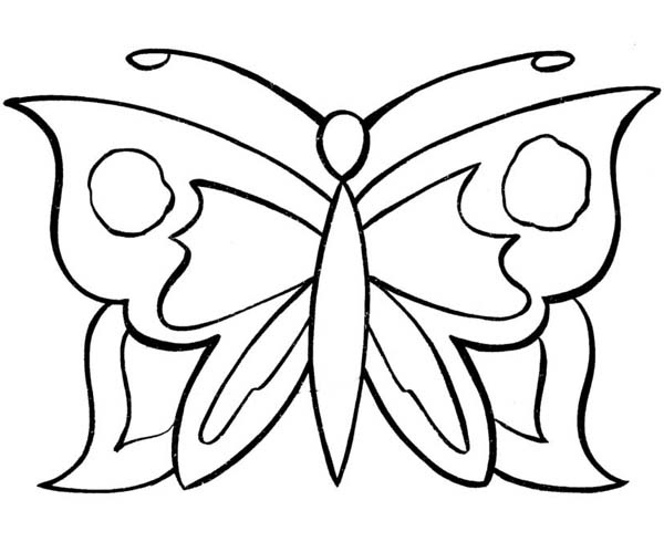 600x490 Simple Butterfly Graphic Pattern Coloring Page