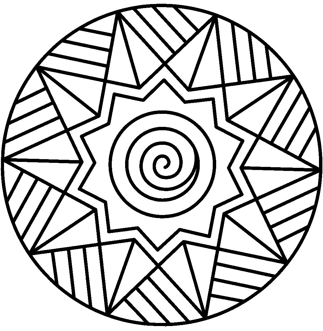1043x1067 Simple Design Coloring Pages Tixac