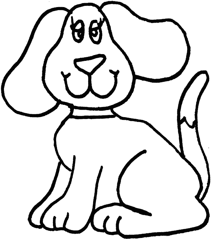 702x784 Simple Dog Coloring Page Dog Craft