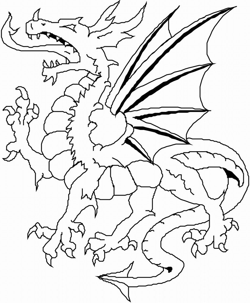 846x1024 Simple Dragon Coloring Books