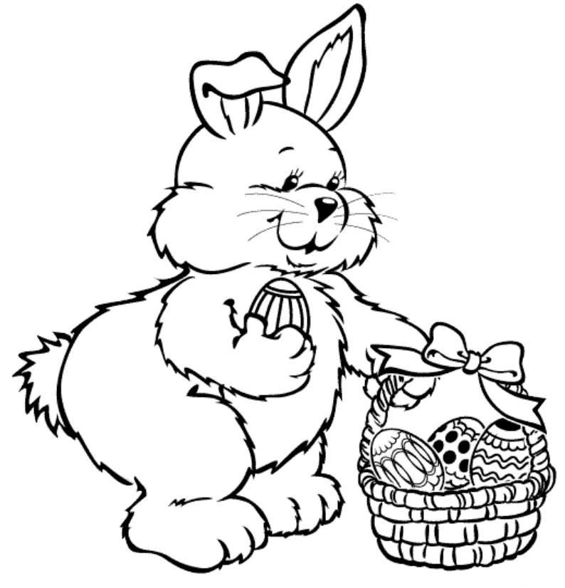 794x826 Easter Bunny Coloring Egg Page In Cure Draw Paint Pages To Print