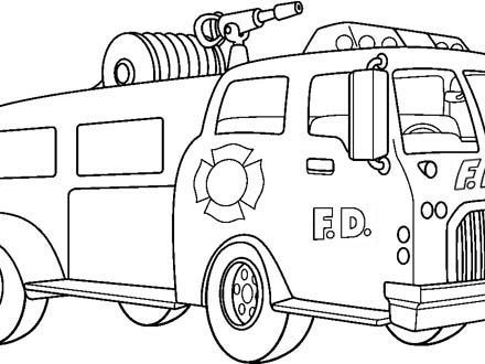 440x330 Fire Truck Coloring Pages, Cartoon Fire Truck Coloring Page