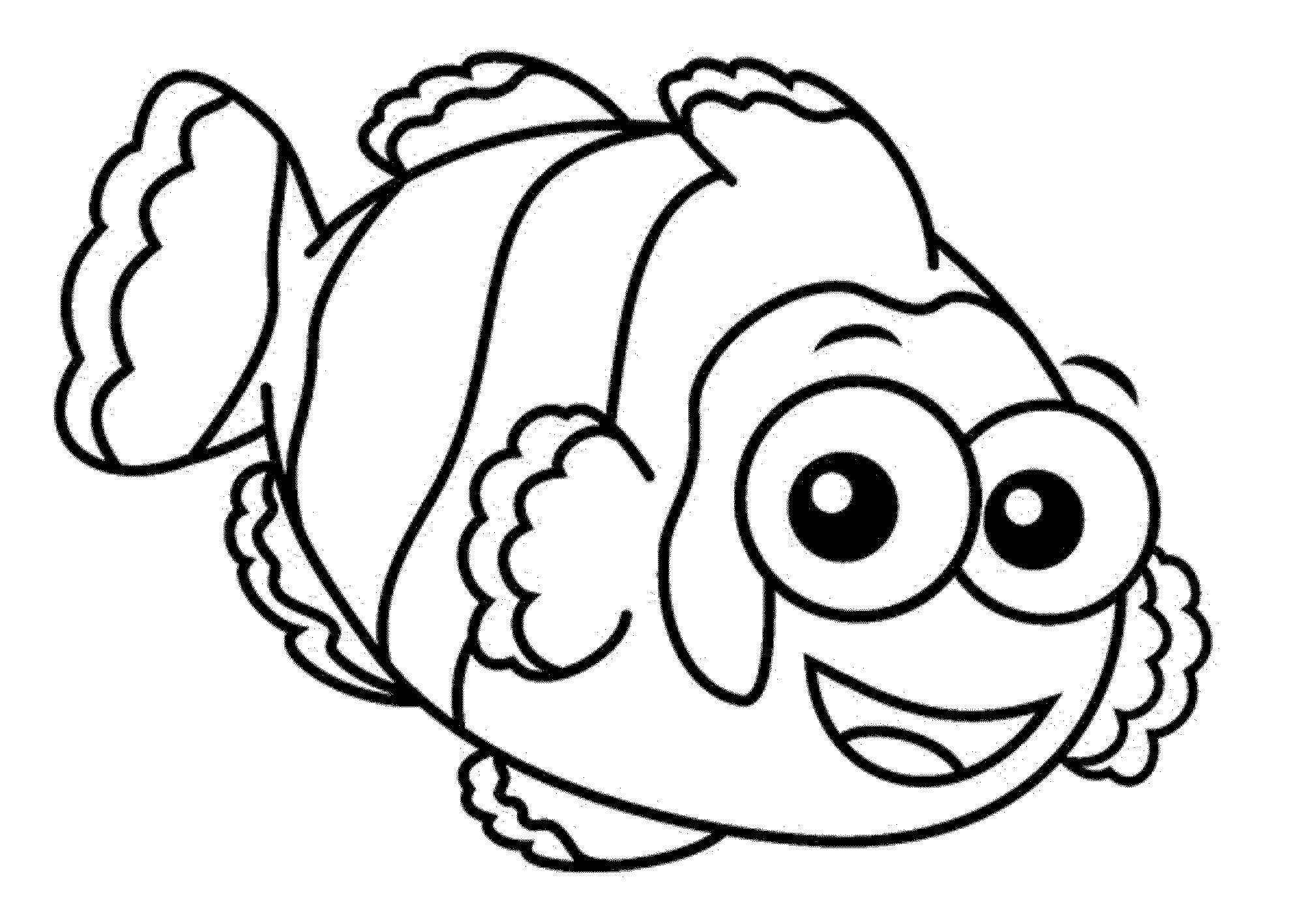 2000x1417 Simple Fish Coloring Pages Many Interesting Cliparts Endearing