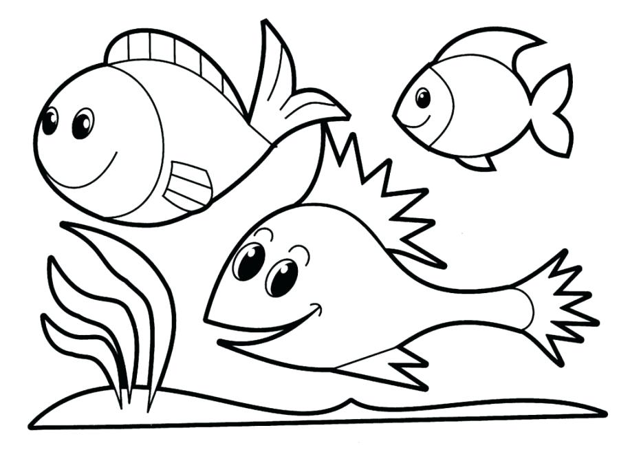 900x686 Simple Fish Colouring Pages Coloring Animals Printable