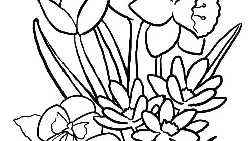 500x280 Easy Flower Coloring Pages Simple Flower Coloring Pages Easy