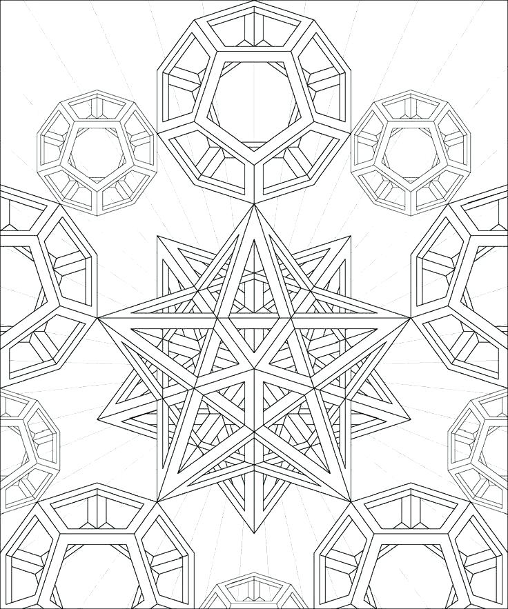 736x883 Geometric Designs Coloring Pages Free Printable Geometric Coloring