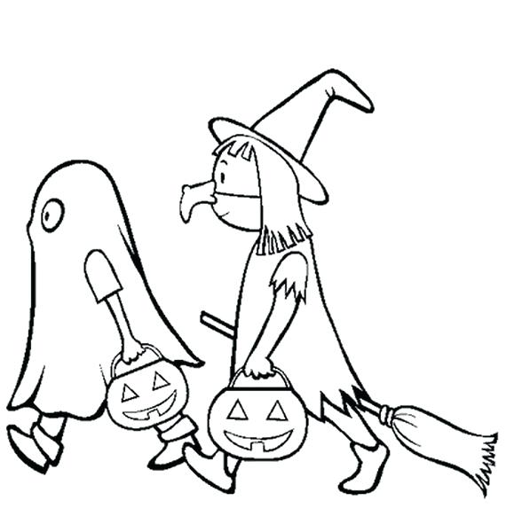 570x582 Simple Halloween Coloring Pages Related Posts Fun Scary Coloring
