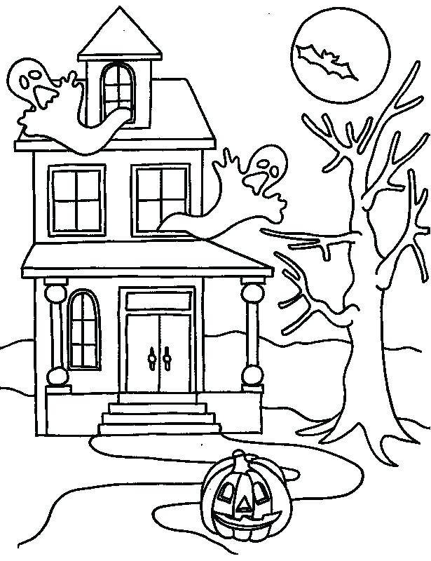 615x800 Haunted House Printable Coloring Pages Free Printable Haunted