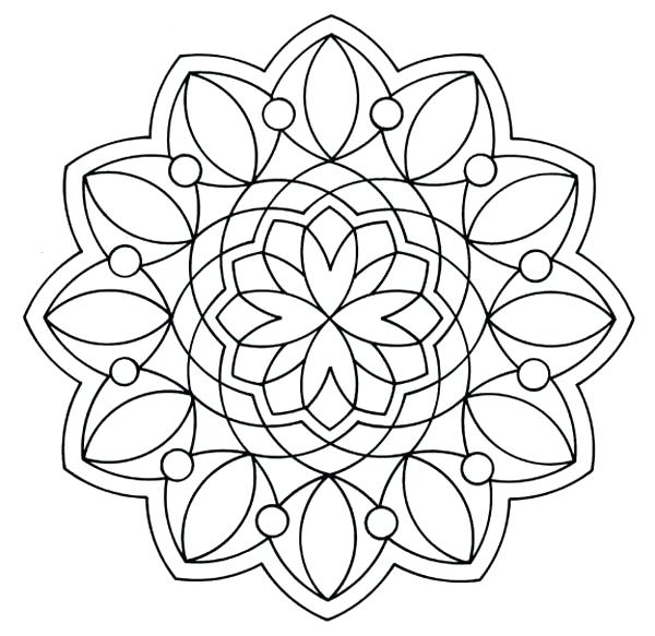 600x583 Simple Mandala Coloring Pages Or Simple Design Mandala Coloring