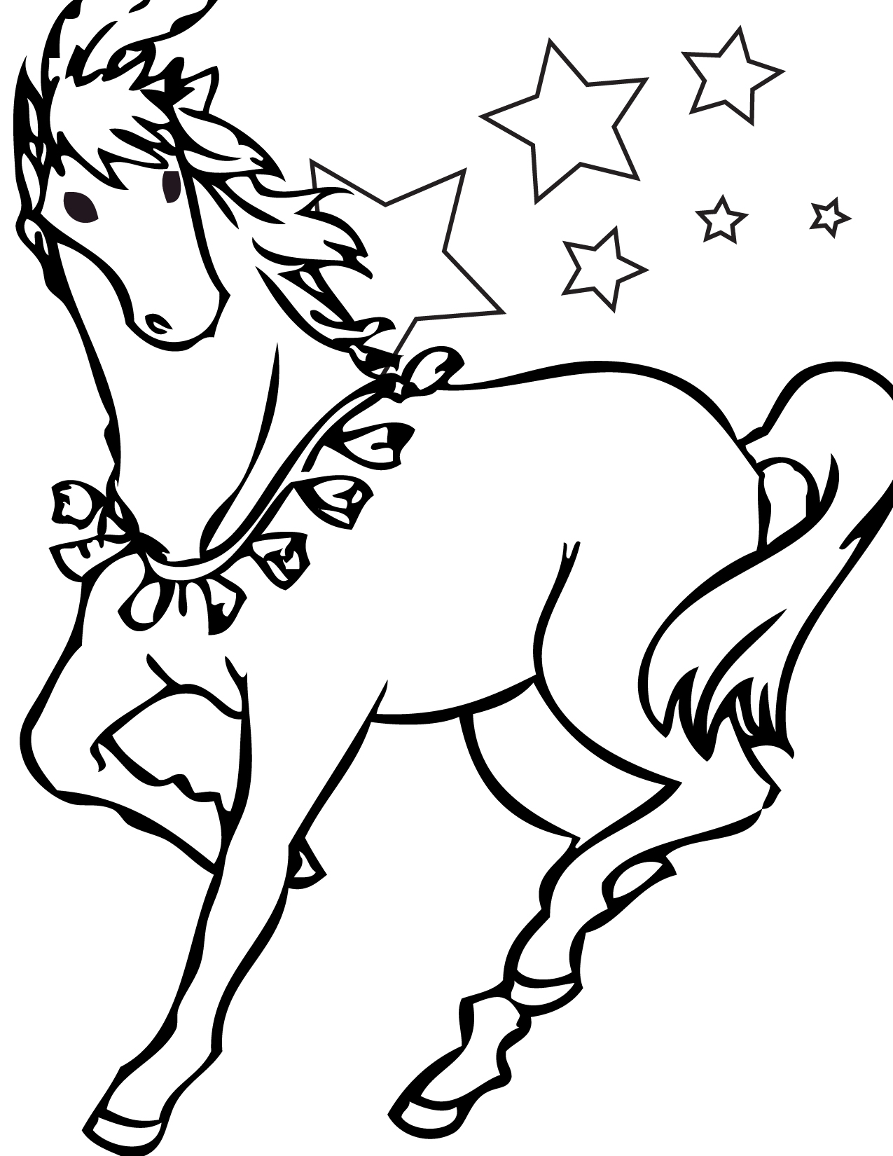 Simple Horse Coloring Pages