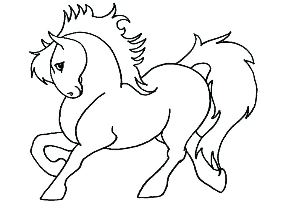 967x686 Free Printable Horse Coloring Pages Also Simple Horse Coloring