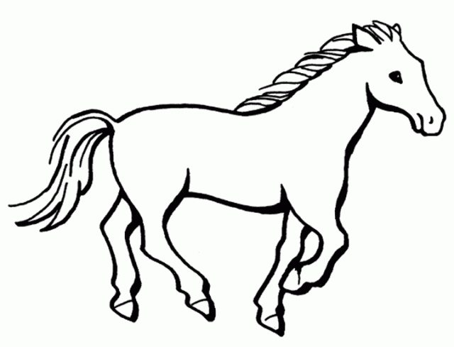 640x489 Simple Horse Coloring Pages